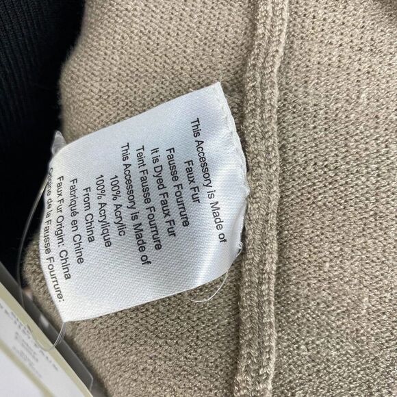 La Fiorentina Ruana Poncho With Faux Trim Collar Camel NWT - Picture 5 of 9